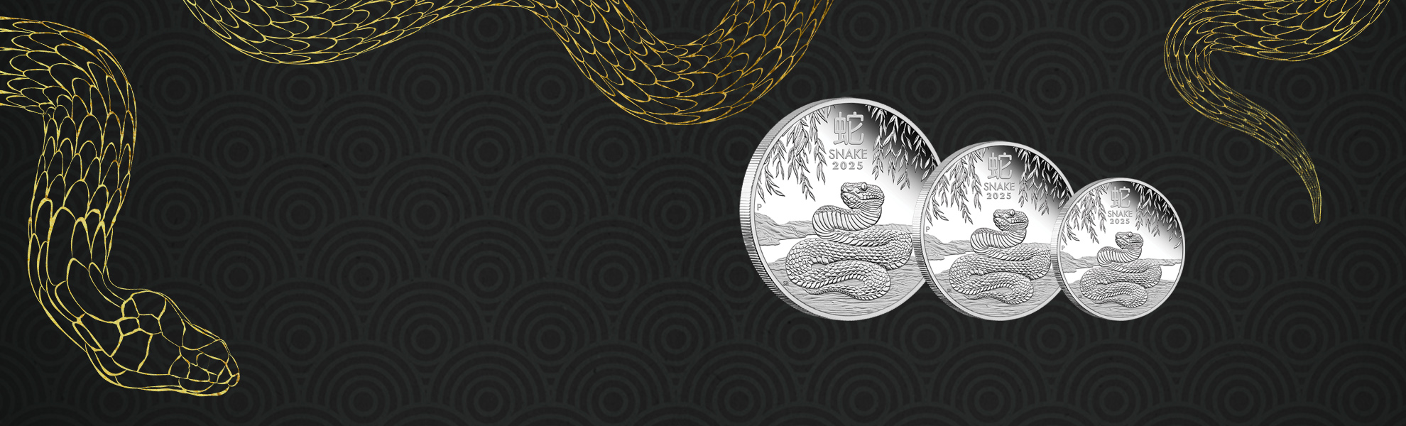 Australian Lunar Series III 2025 Year of the Snake Silver Proof Three Coin Set