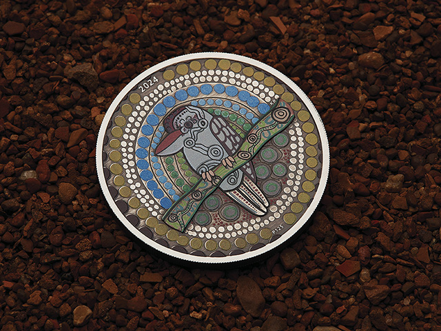 Kookaburra Kaa Kaa 2024 2oz Silver Antiqued Coloured Coin   The Perth Mint