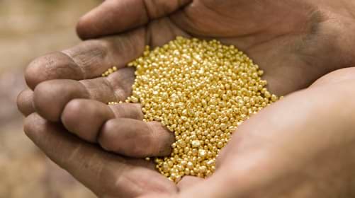 gold in hand