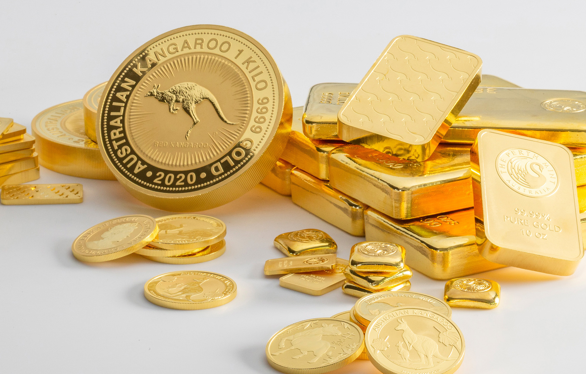 Gold coins and bullion sold by The Perth Mint.
