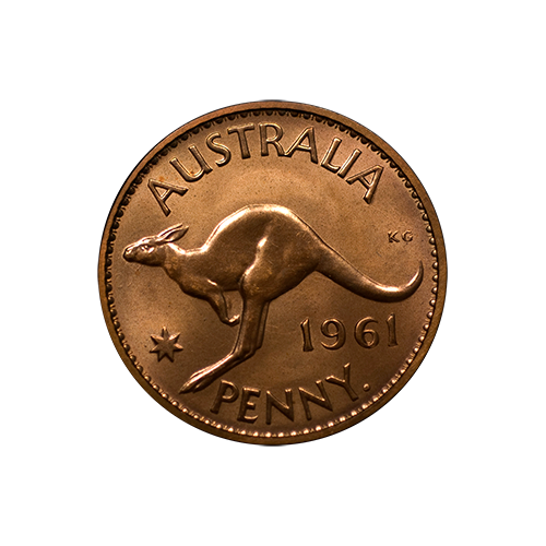 1961 penny produced by The Perth Mint. 