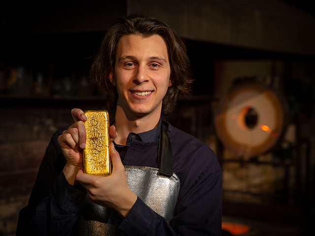 A gold bar at The Perth Mint.