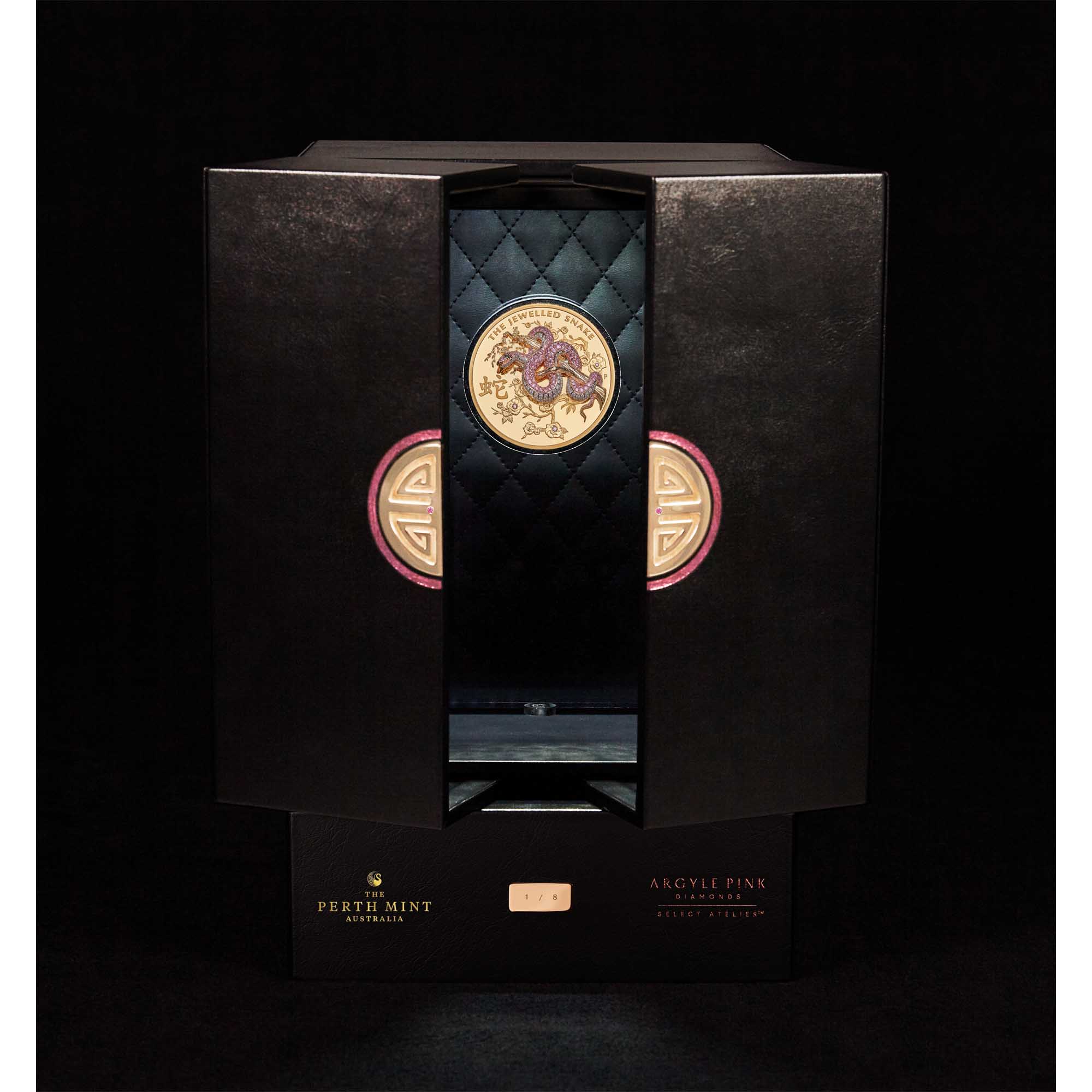 16 The Jewelled Snake 10oz Gold Proof Coin Packaging Half Open HighRes
