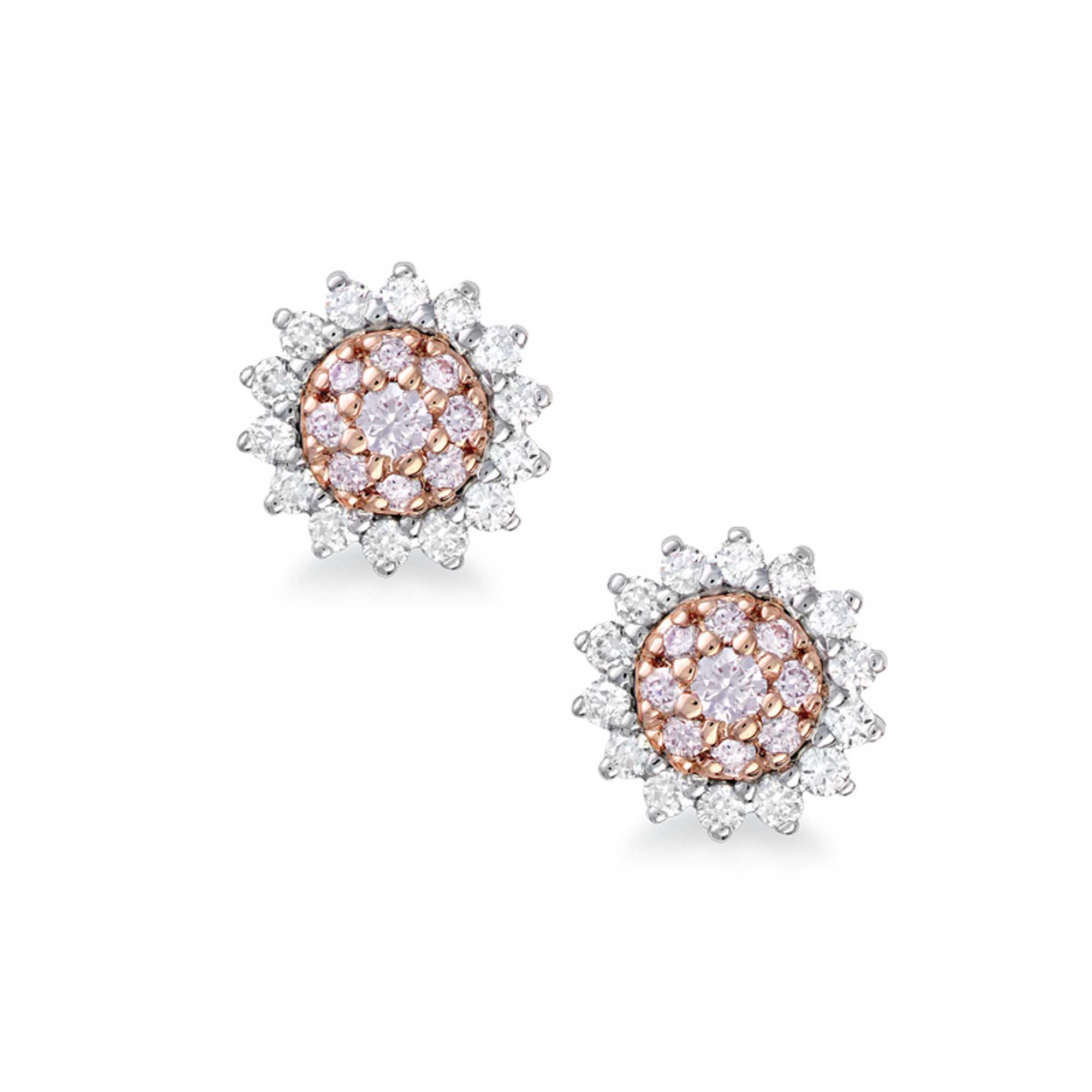 Pink diamond Blush Santini earings from The Perth Mint.