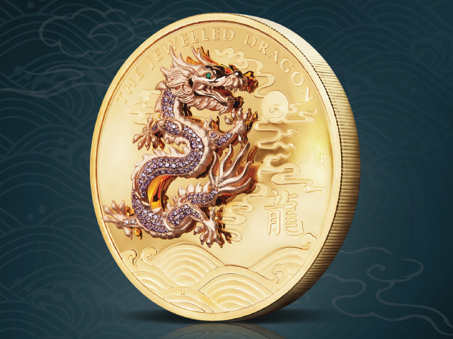 Perth Mint Jewelled Dragon coin 